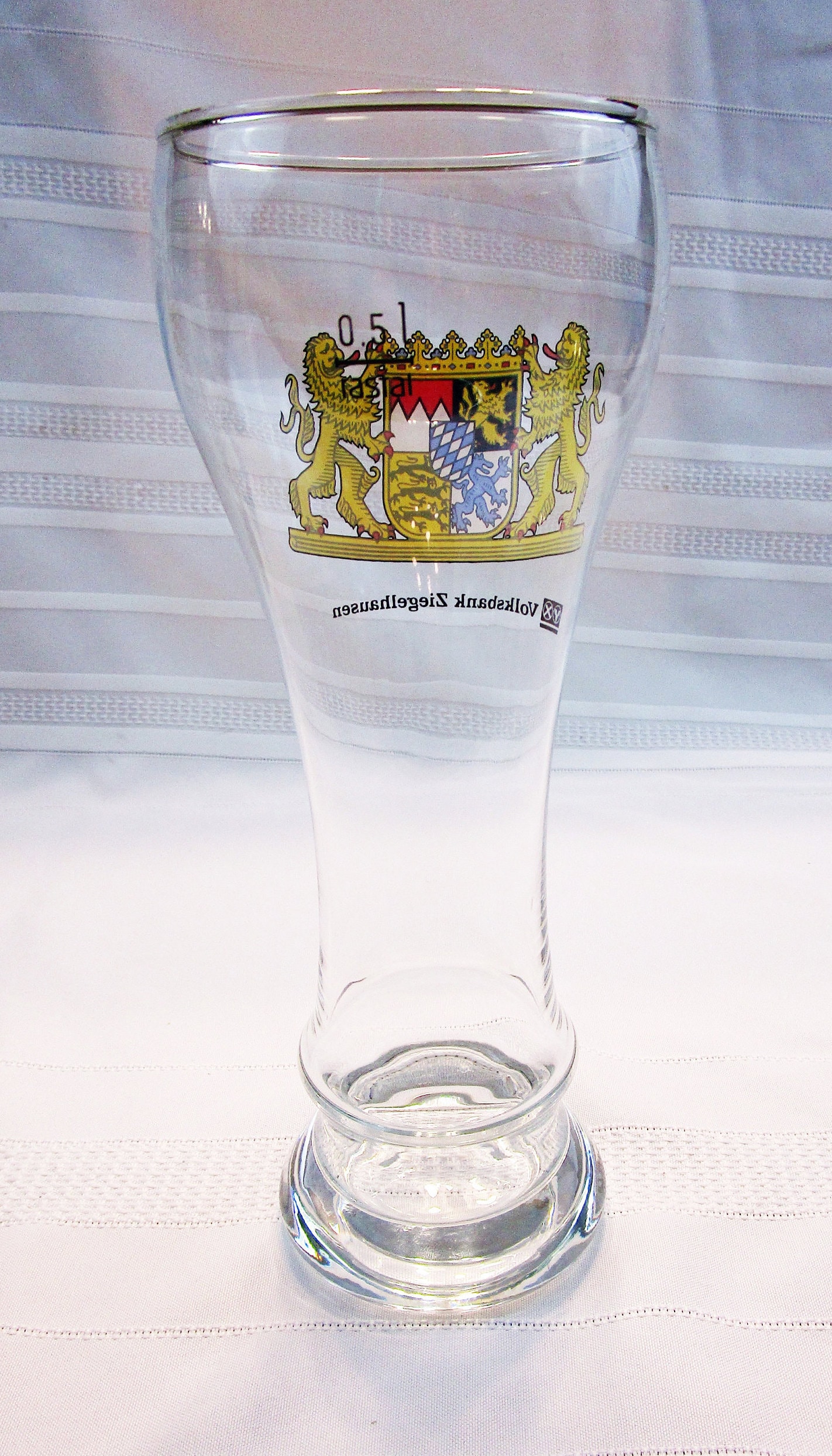 Vintage Set of 6 German Pilsner Glasses Volksbank Ziegelhausen 0.5