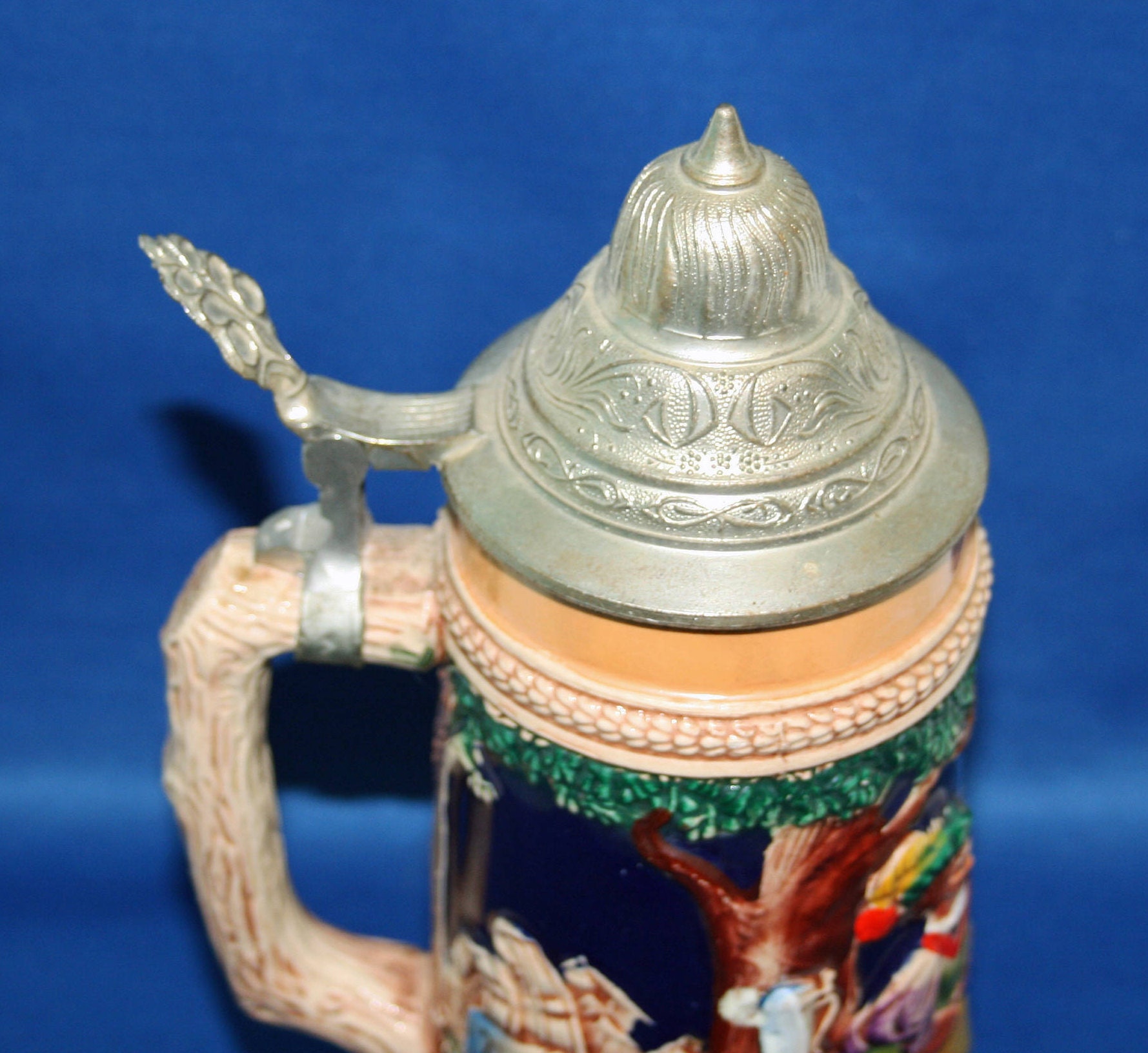 Vintage Gerz Barmaid Country Scene German Stein Stoneware Hand Painted