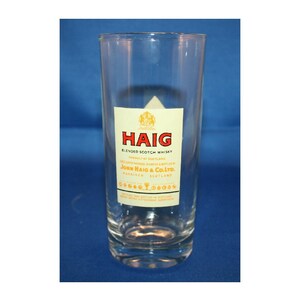 Vintage John Haig & Co. Ltd. Scotch Whiskey Tall Glass Reims Glass made in France image 1