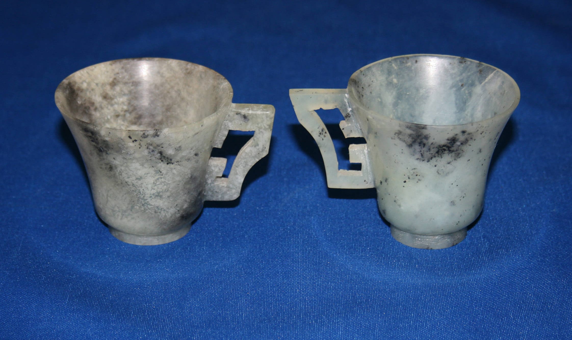 Antique Oriental Chinese Jade Cup Asian Teacup set of 2 Asian Hand