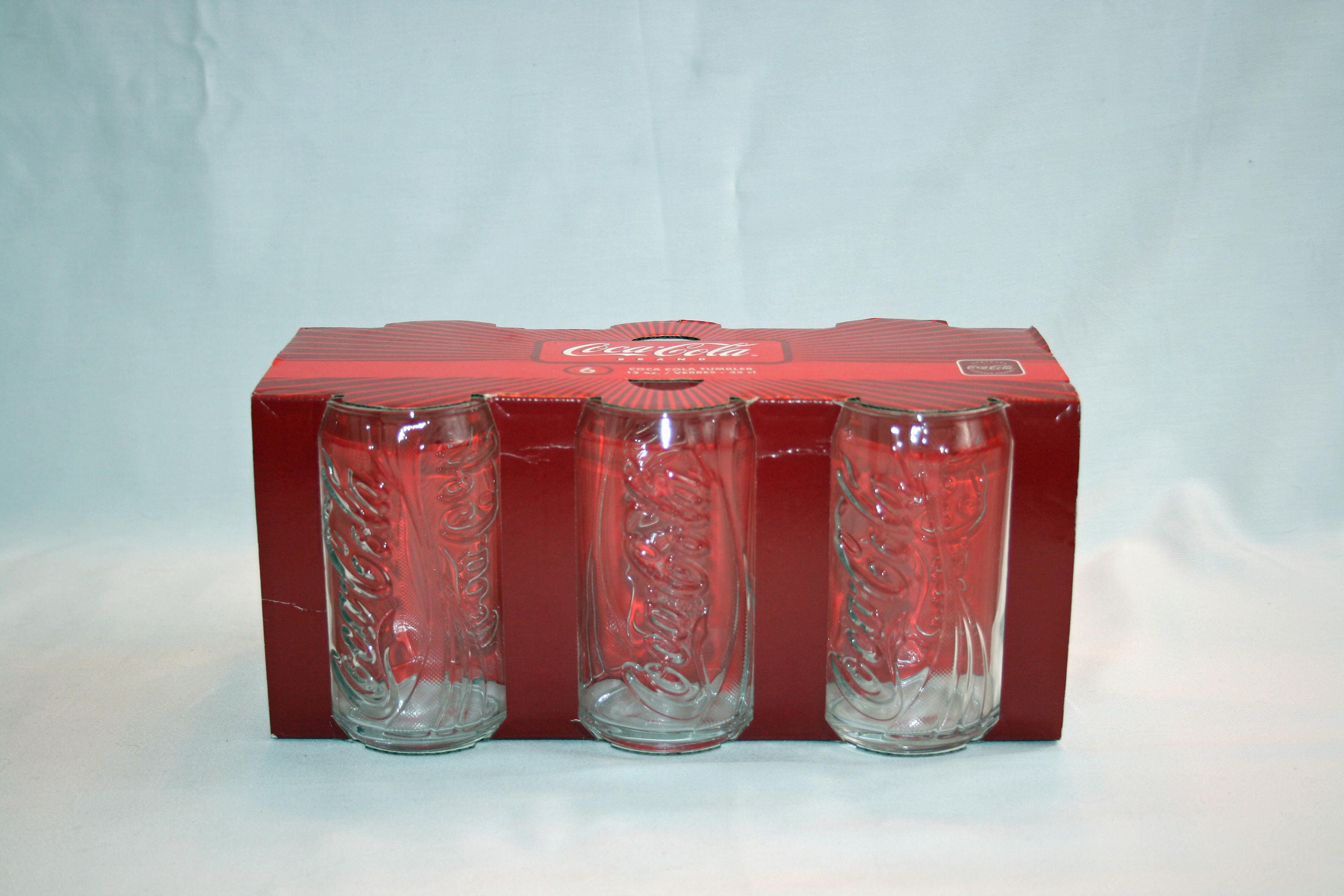 coca cola can shaped glass