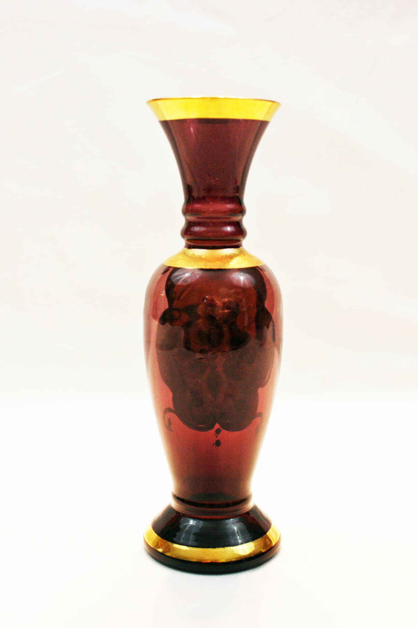 Vintage Lefton Amethyst Purple Bud Vase Gold Gilding ...