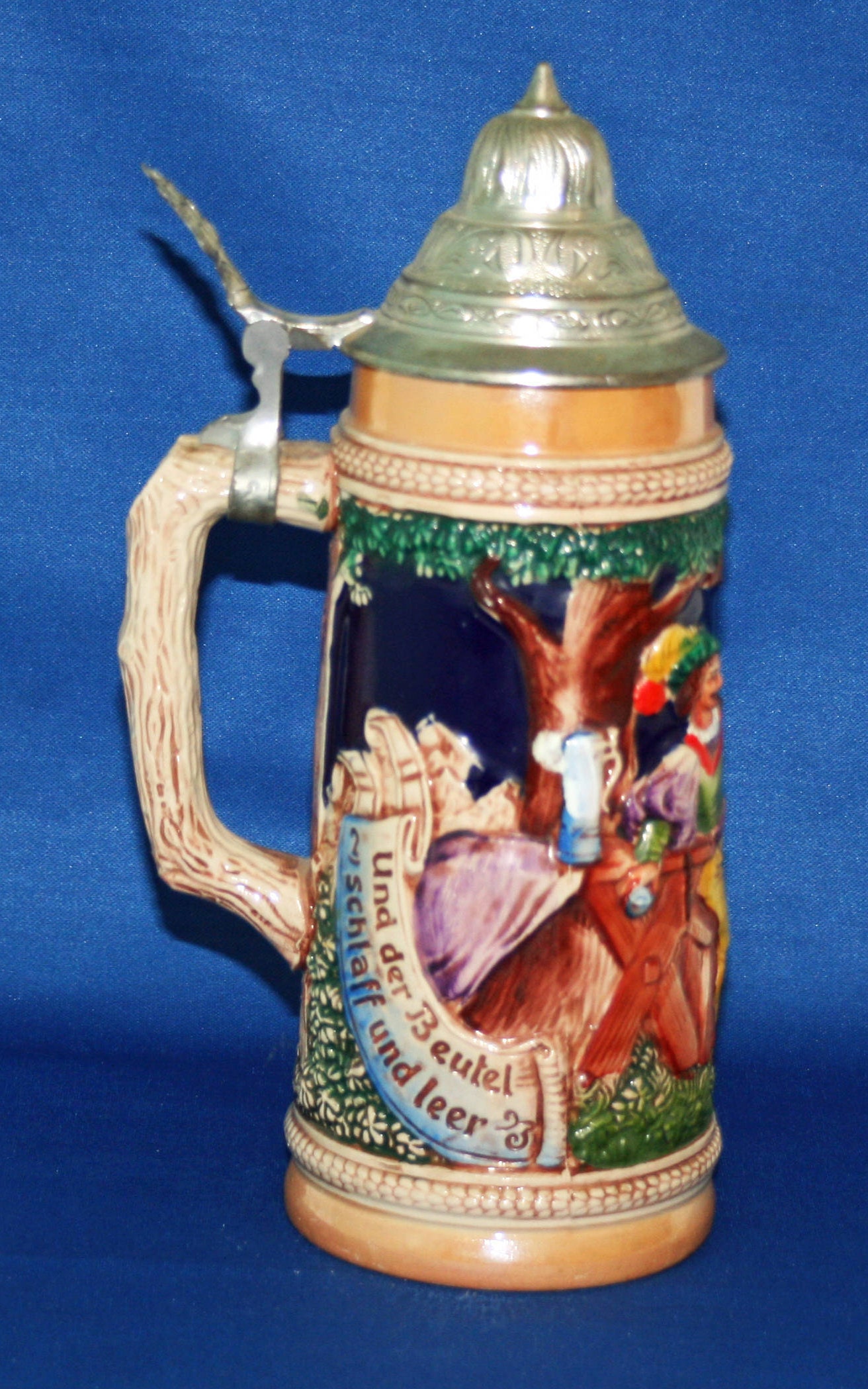 Vintage Gerz Barmaid Country Scene German Stein Stoneware Hand Painted