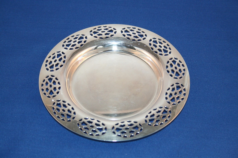 Vintage Oneida Silversmith Silverplate Reticulated Candy Dish Etsy