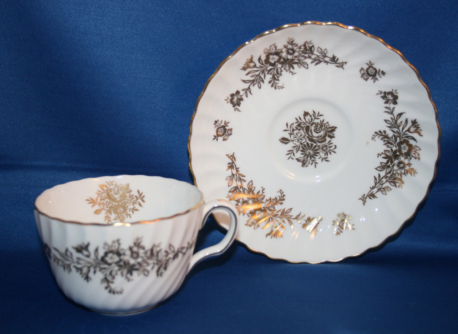 Vintage Minton Marlow Teacup and Saucer Made in England Porcelain Tea