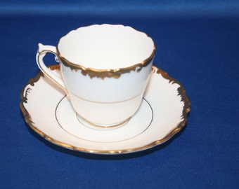 Vintage Tea Cup Coalport Bone China Admiral espresso demitasse Teacup and Saucer made in England English Tea Party