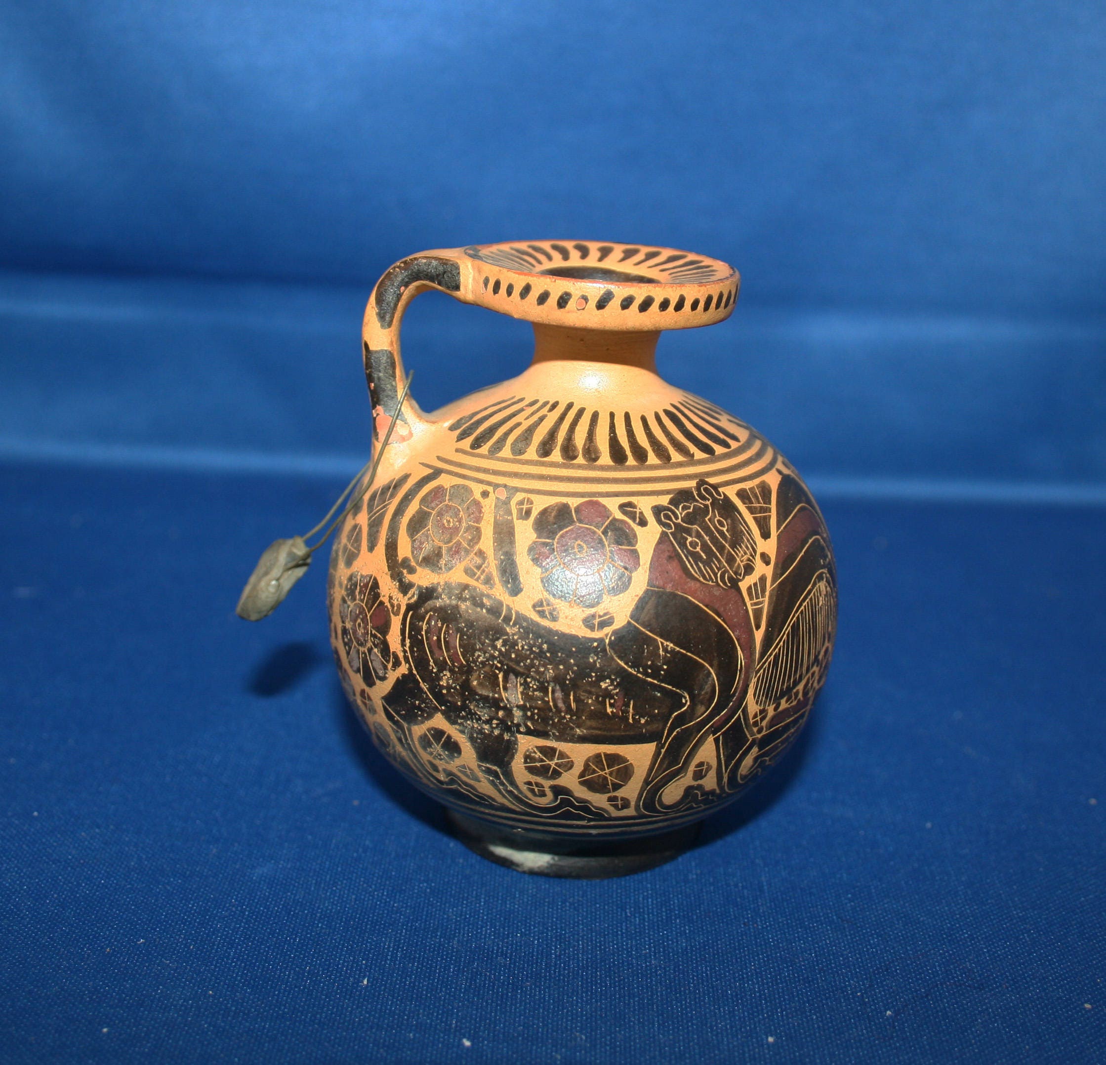 Vintage Handmade Greek Vase Museum Copy No 531/B 580 BC Ceramic Greek