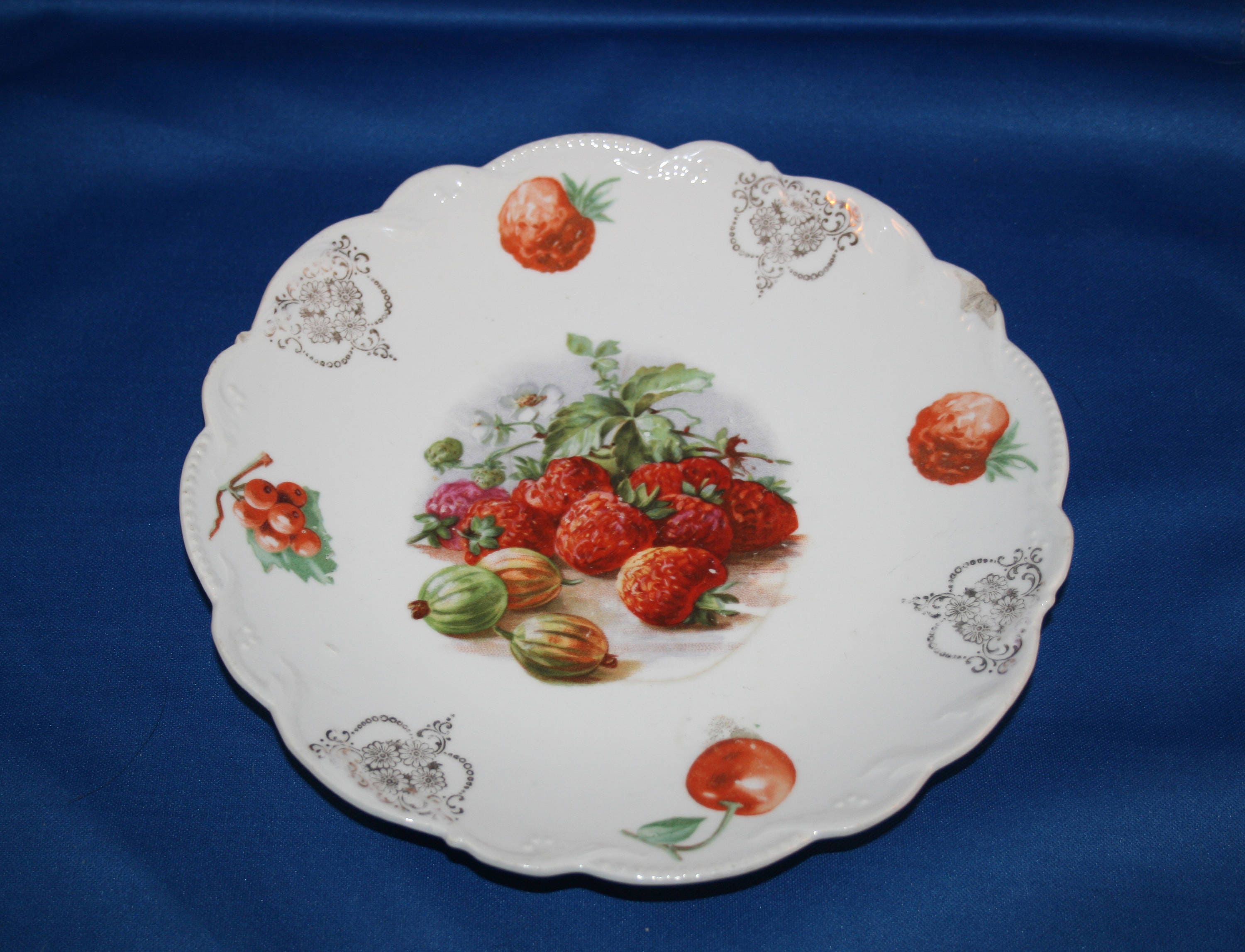 Antique Fruit Pattern Dessert Plate Made in Germany 1887 to 1949
