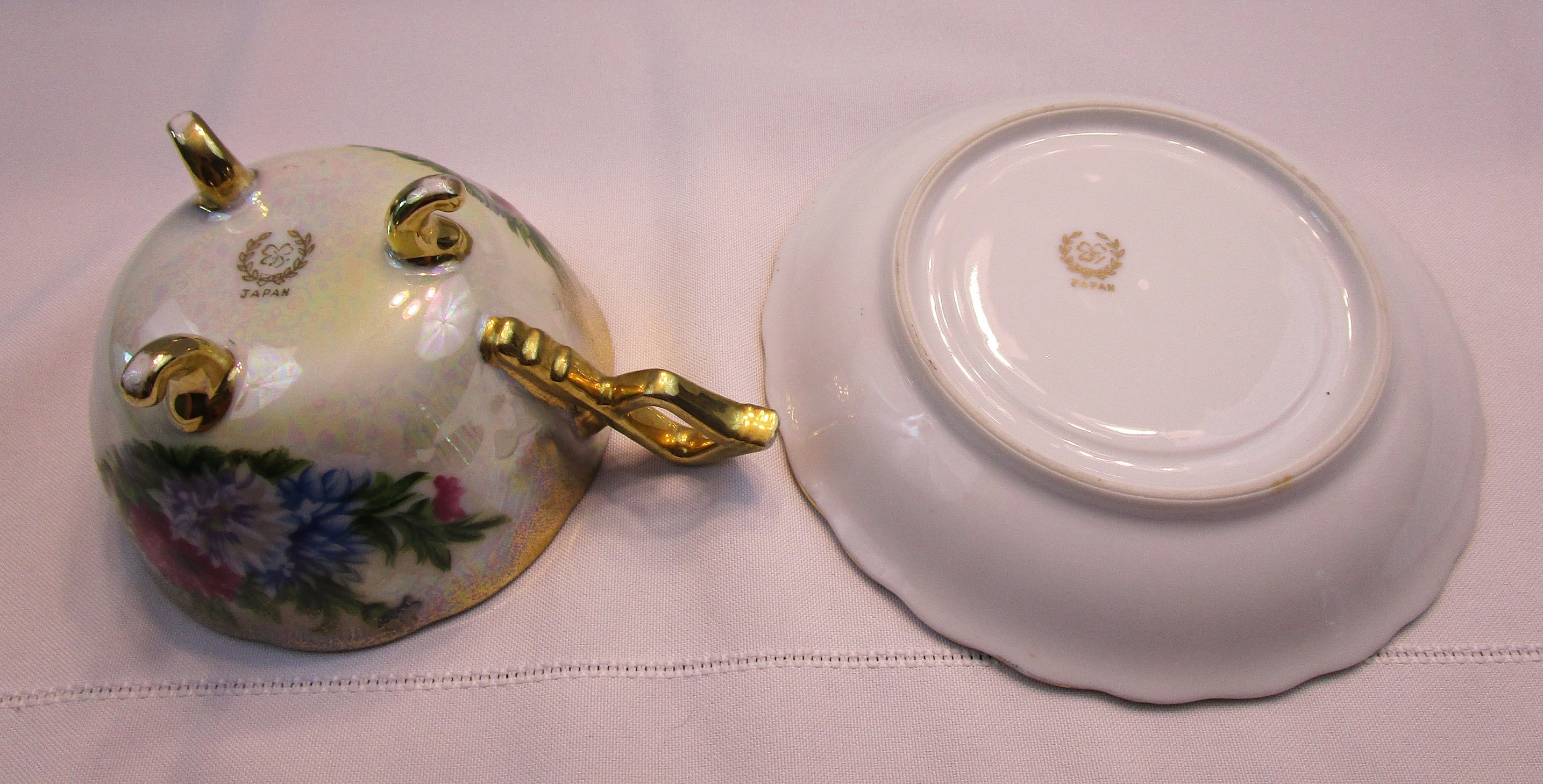 Vintage Nippon Yoko Boeki Co. Lusterware Teacup and Saucer Tea Cup with