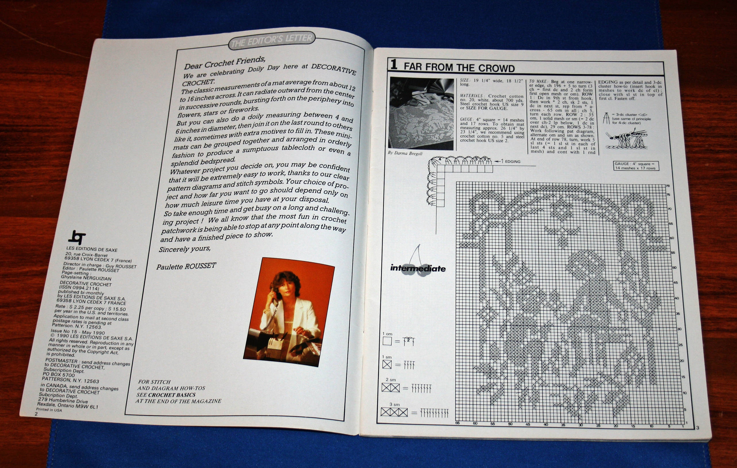 Vintage Decorative Crochet Magazine Crocheting Patterns Doily