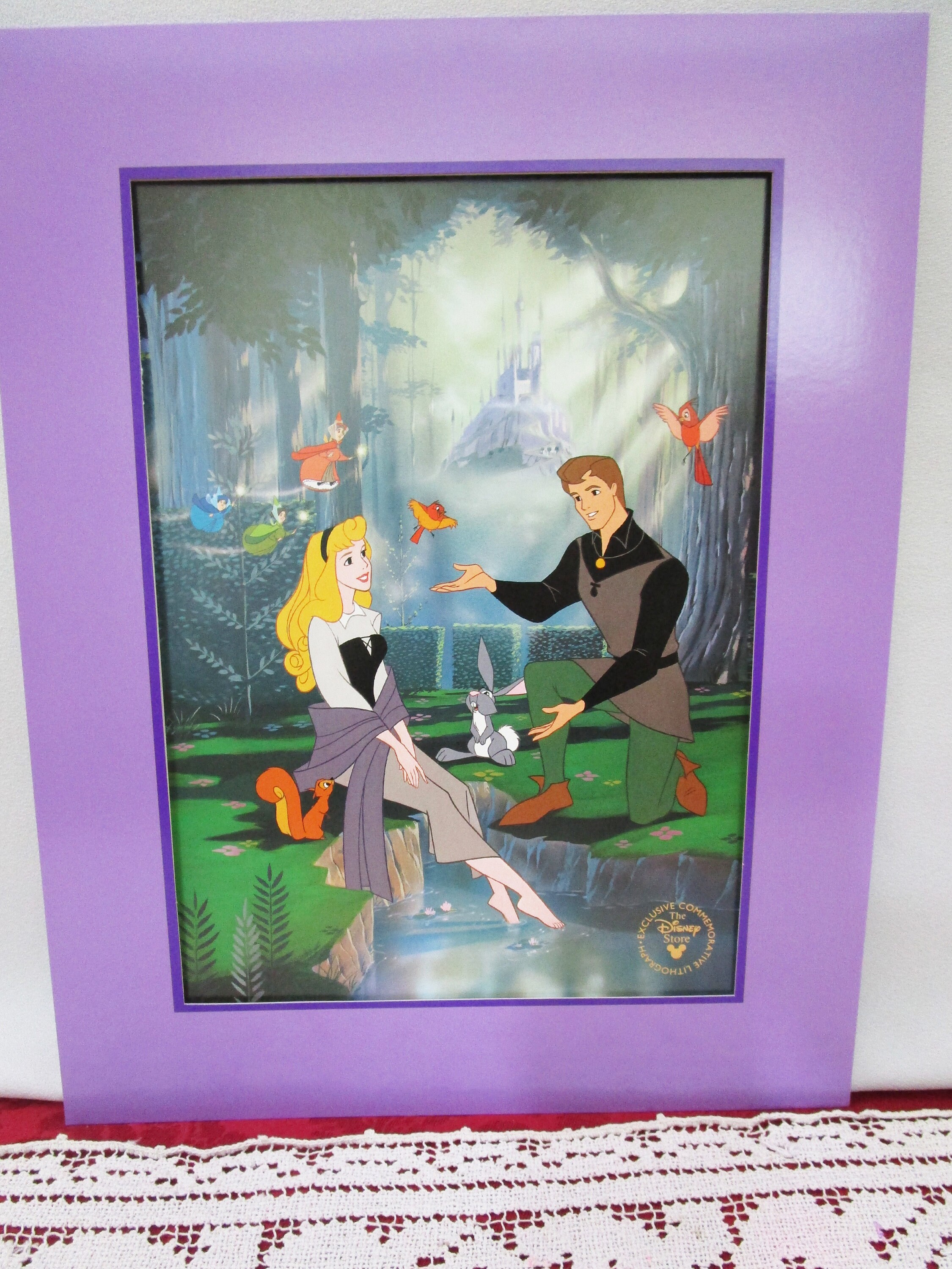 Vintage Disney Sleeping Beauty Commemorative Lithograph, Disney Store