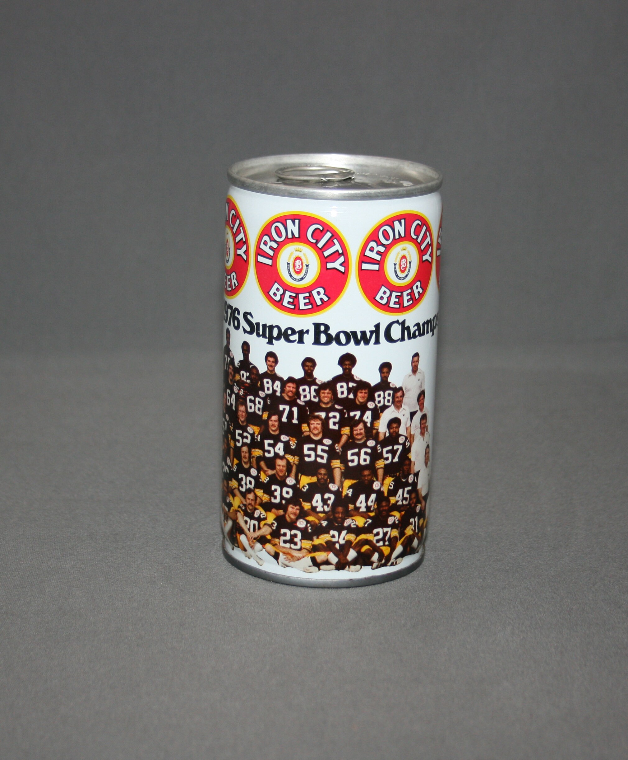 Vintage Iron City Beer Steelers 1976 Super Bowl Champs Steel Can Pull