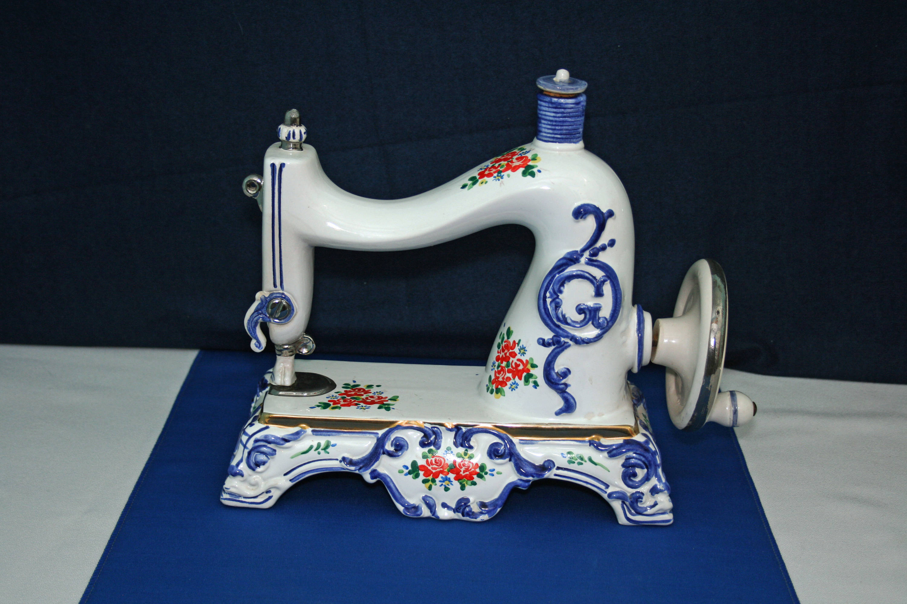 Vintage Famous Firsts Porcelain Sewing Machine Liquor Decanter