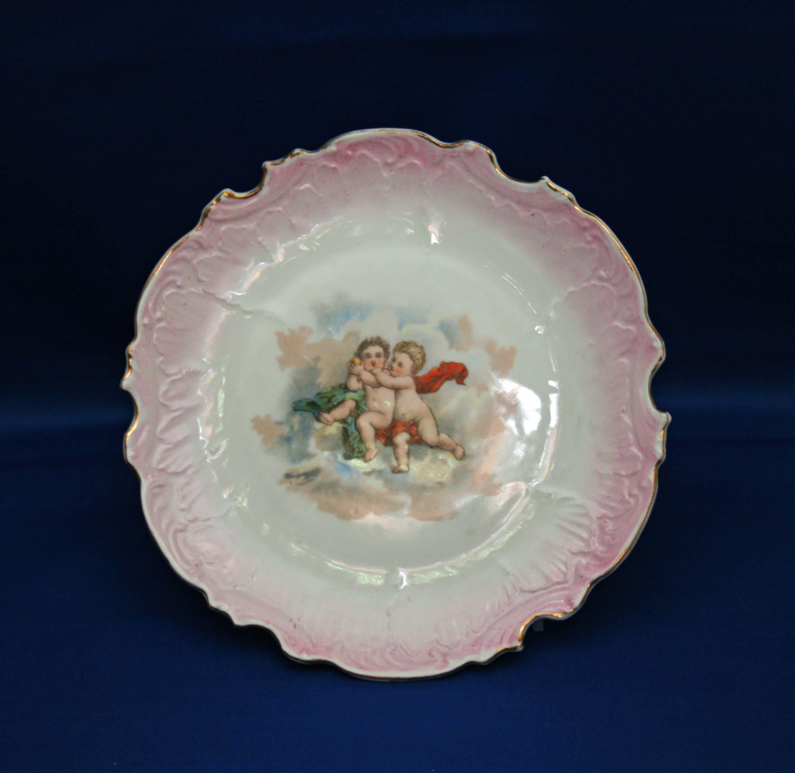 Vintage Cherub Angel Plate Porcelain Plate Angel Plate