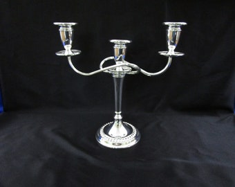 Vintage Silverplate Twist Arm Triple Candelabra England 1940 converts to single Candlestick wedding Candelabras 25th anniversary Candelabrum