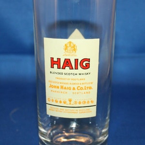 Vintage John Haig & Co. Ltd. Scotch Whiskey Tall Glass Reims Glass made in France image 2