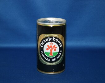 Vintage Oranjeboom PILSNER DE LUXE Steel Beer Can Pull Tab Unopened Rotterdam Holland Barware Memorabilia Bar Collectible Advertisement