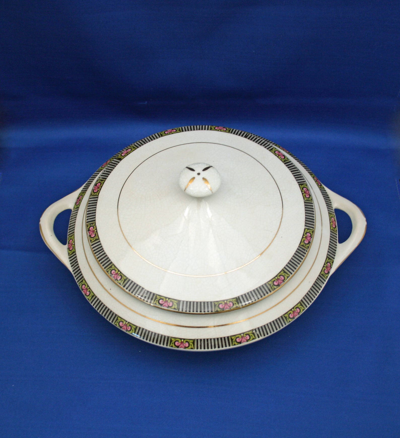 RARE Antique Boston Pottery Co. Round Lidded Casserole / Etsy