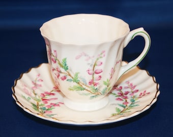 Vintage Royal Doulton Bell Heather Teacup and Saucer Tea Cup made in England 1941 Bone Fine China English Tea Party