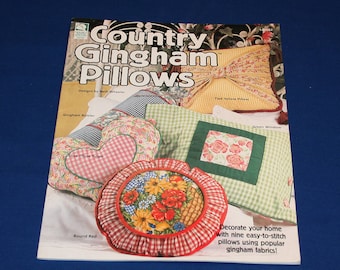 Vintage Country Gingham Pillows Patterns Leaflet by House of White Birches Designs Beth Wheeler Pattern Book Pillow Projects Sewing Crafts