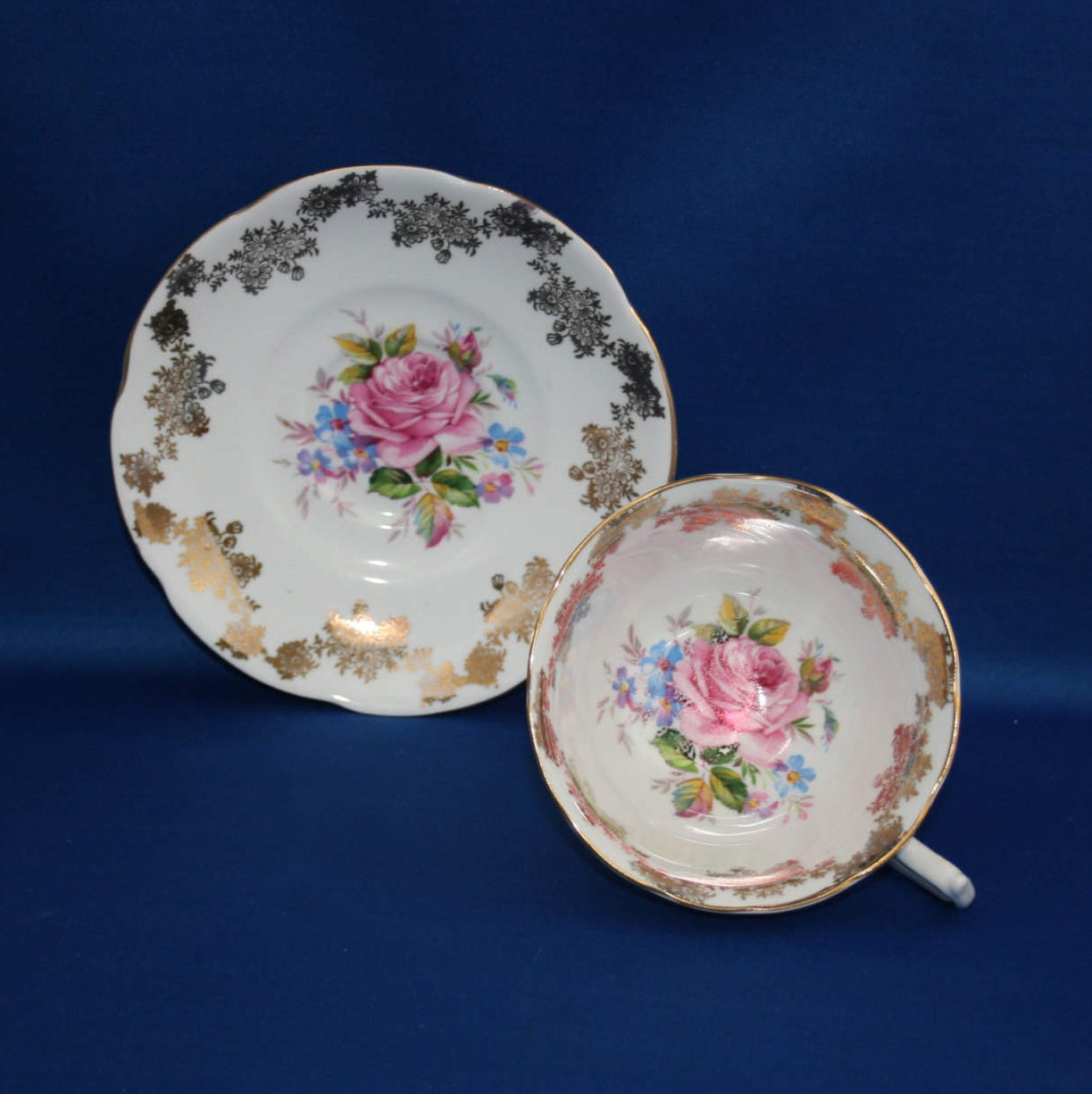 Vintage Collingwood Bone China Tea Cup Saucer 410 Made in England circa 1937 57