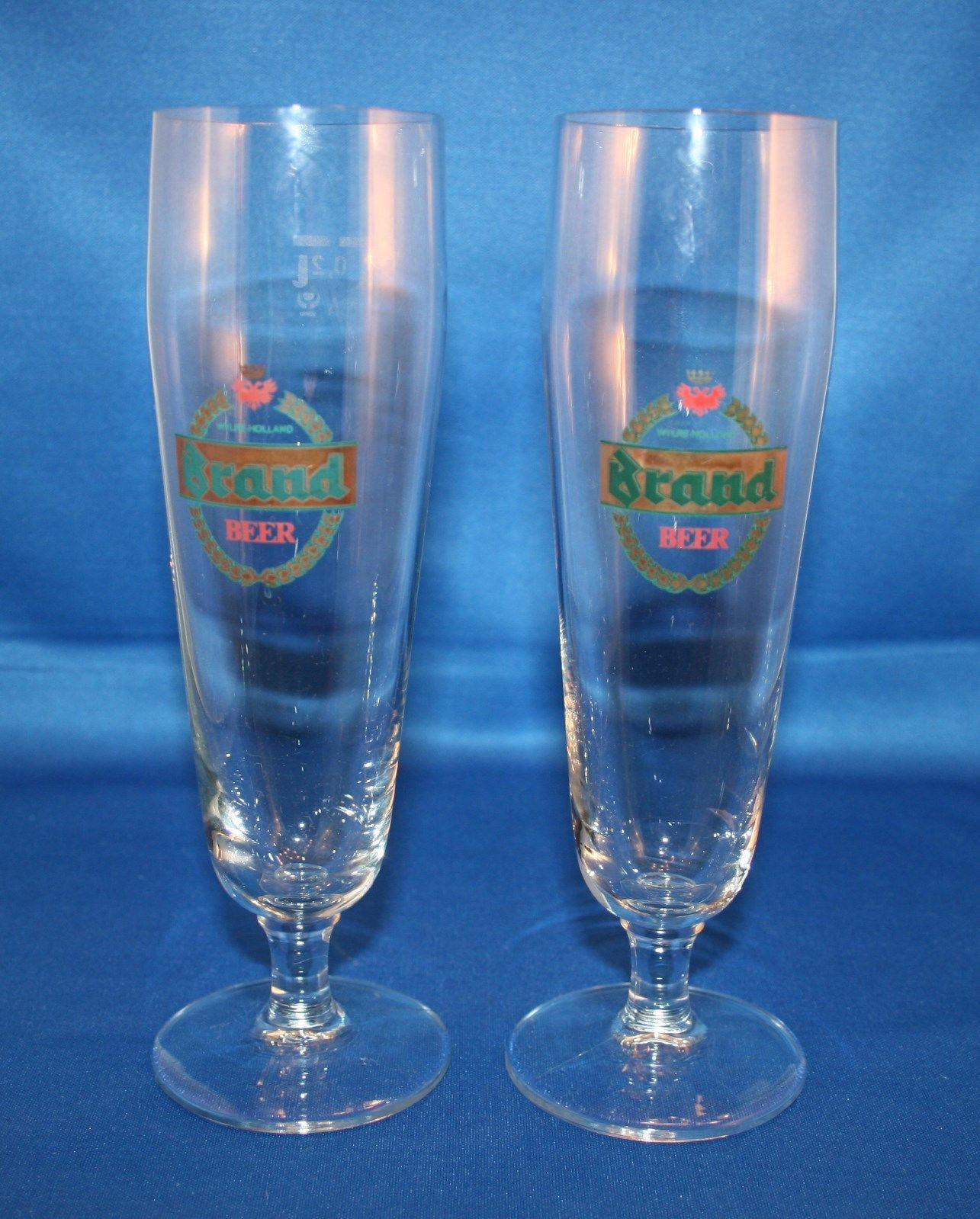 Vintage Beer Glasses Wylre Holland Brand Beer Glass Pair of Stemmed