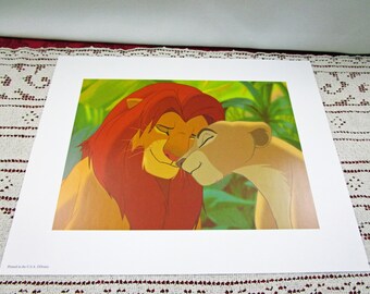 Vintage Disney Lion King Special Edition Commemorative Lithographs Set of 4 Disney Store Exclusive USA Simba Kiara Pumbaa Timon Rafiki