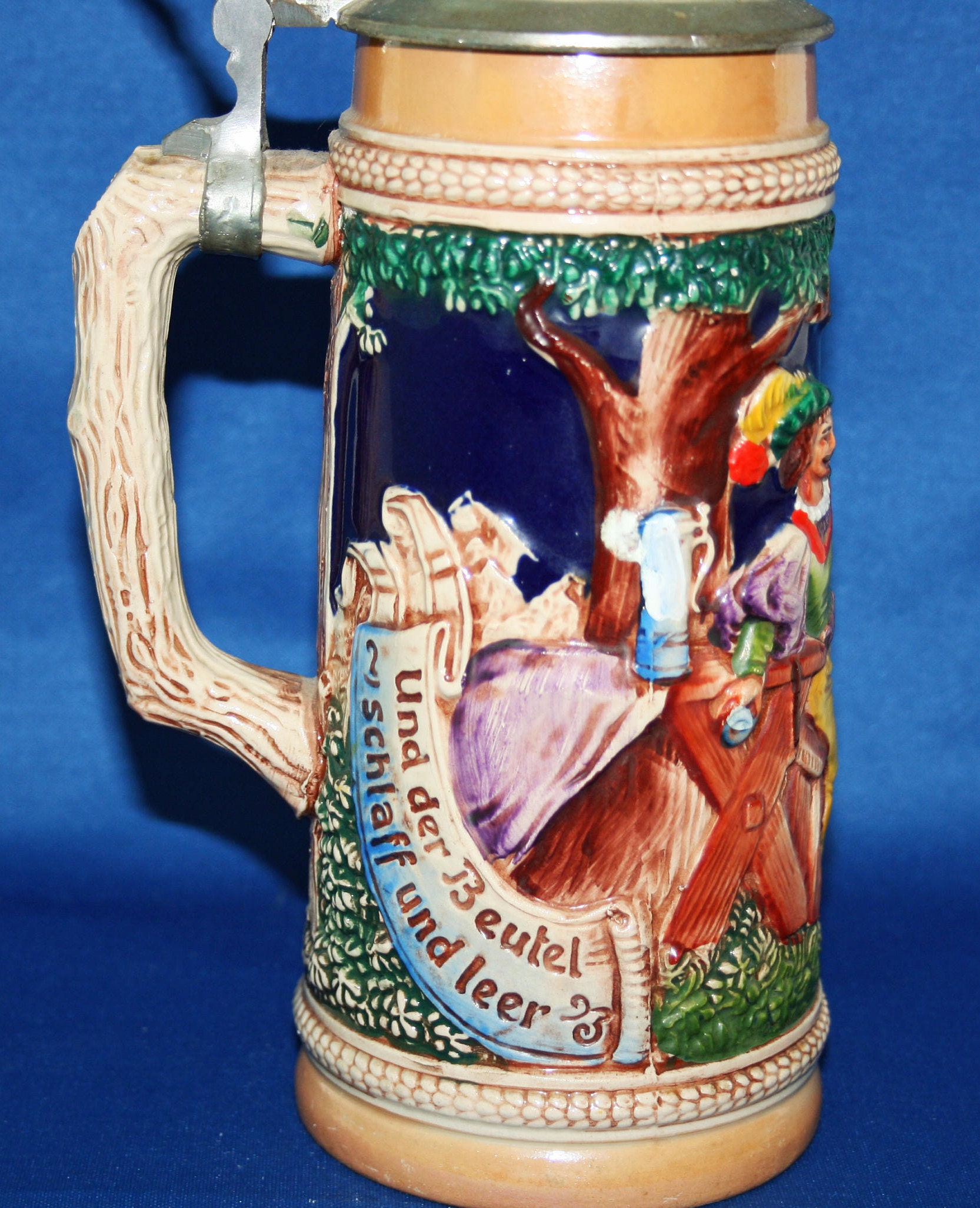 Vintage Gerz Barmaid Country Scene German Stein Stoneware Hand Painted