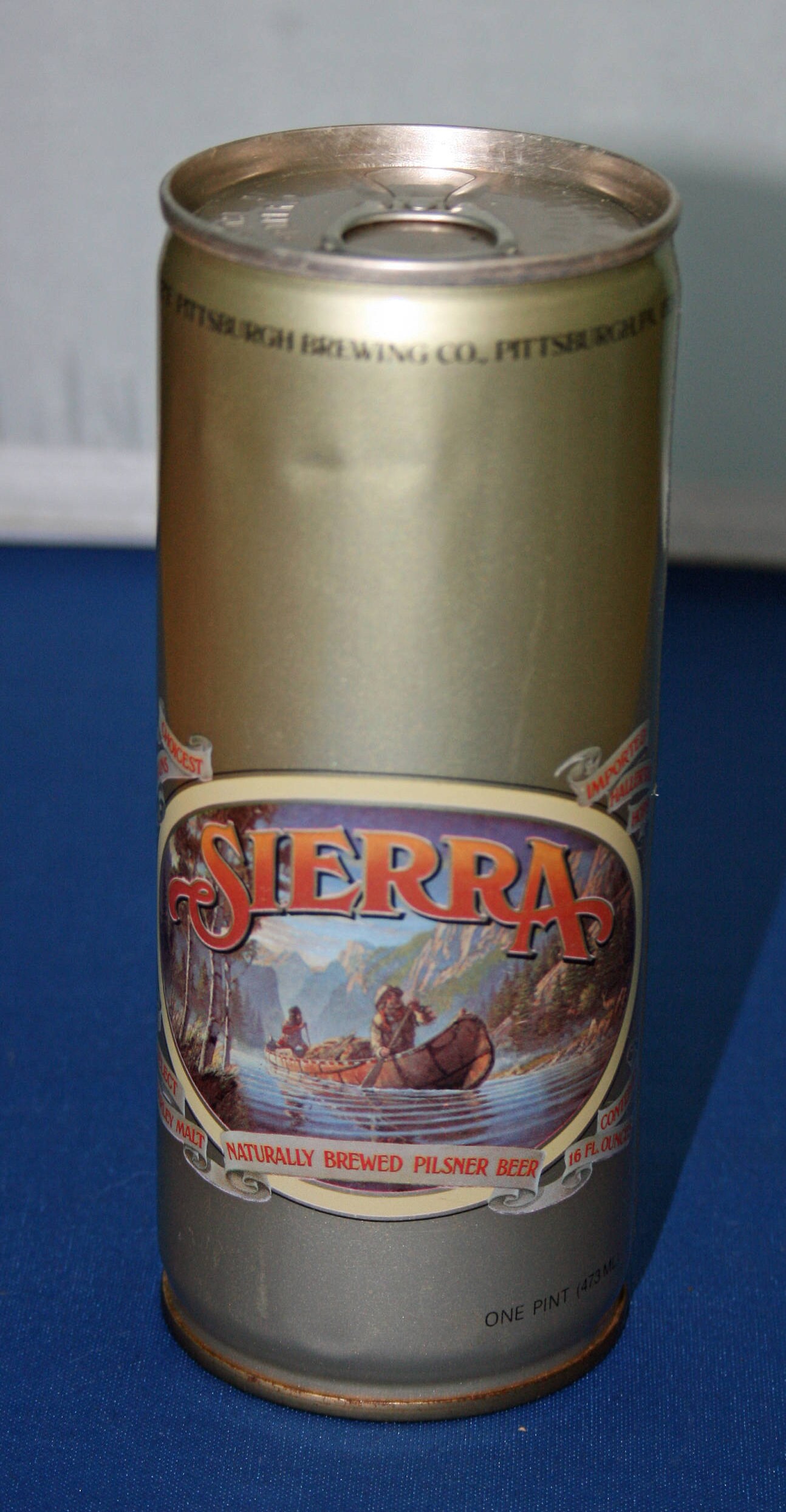 Vintage SIERRA Pilsner Steel Beer Can Pittsburgh Brewing Co Unopened