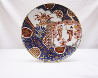 Antique Imari Style Japanese Charger, Meiji, Arita Ware, Vintage Oriental Cabinet Plate