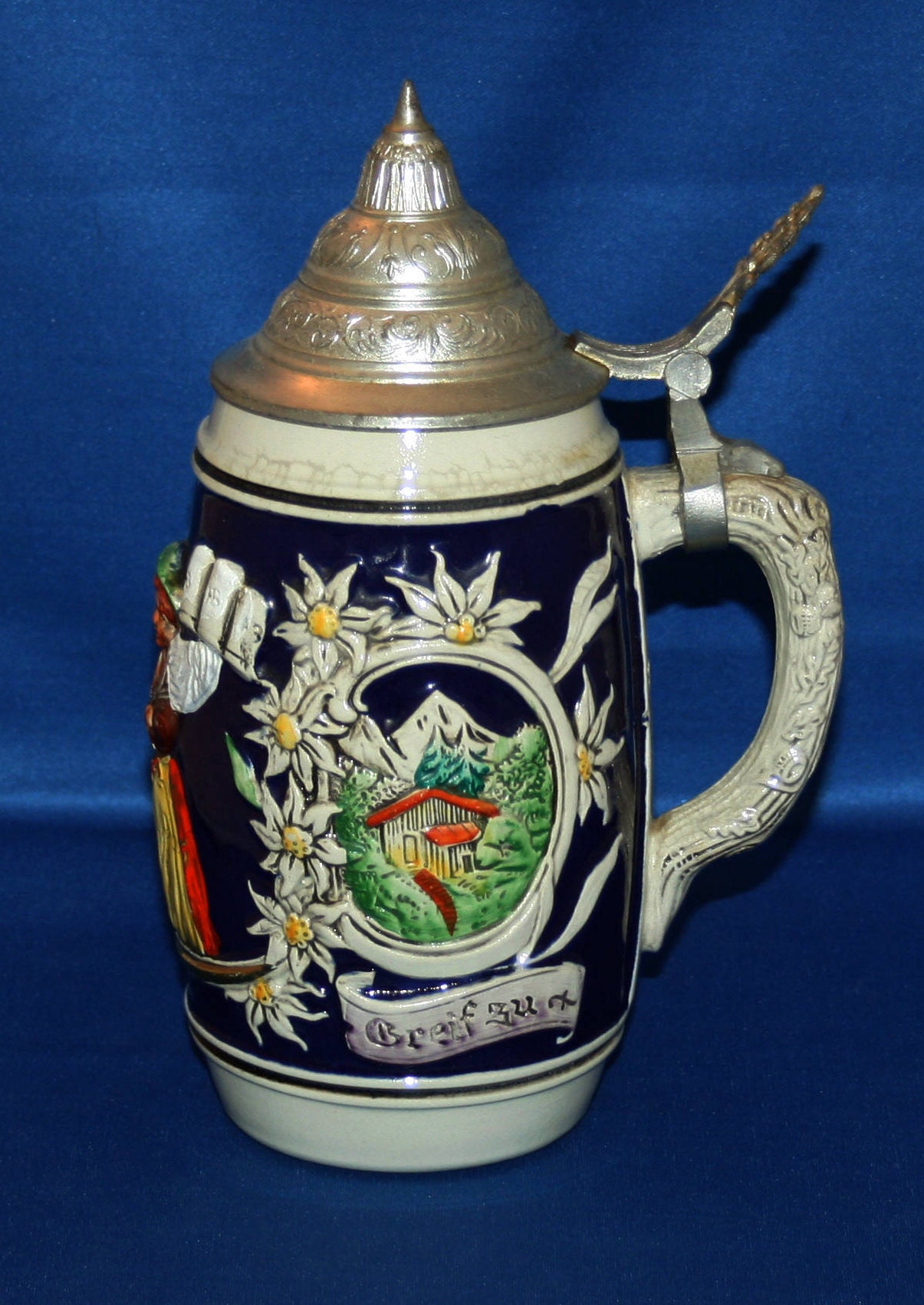 Vintage Gerz Barmaid Country Scenes German Beer Stein Made in Germany