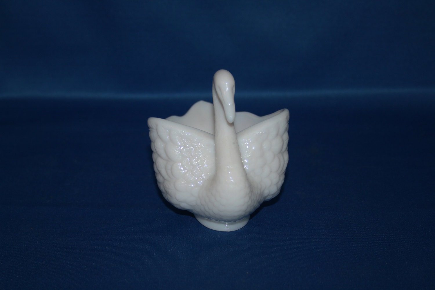 Vintage Imperial Glass Co Milk Glass Swan Dish MARKED circa 1950's