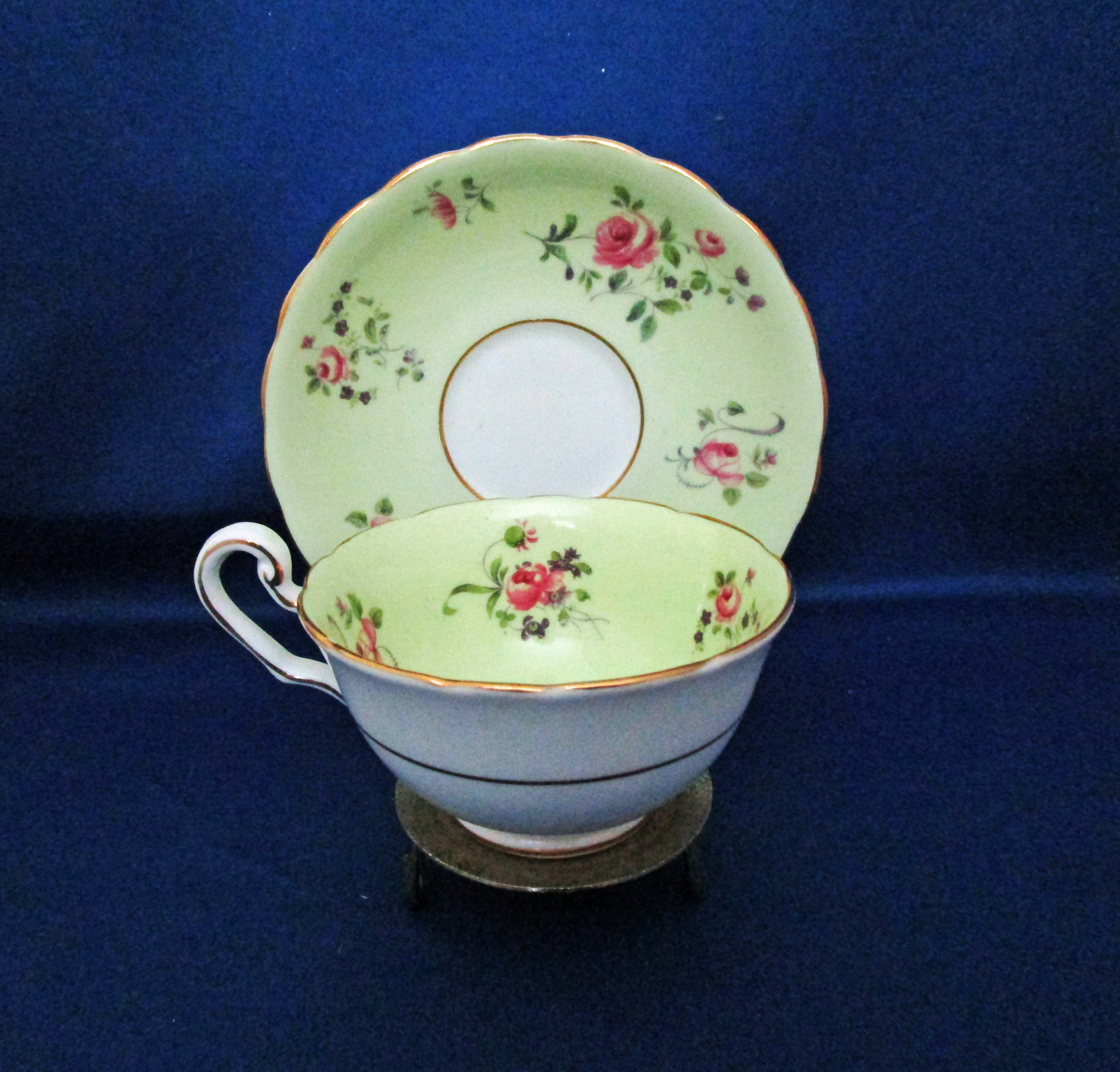 Vintage Victoria C & E Bone China English Rose Tea Cup and Saucer made