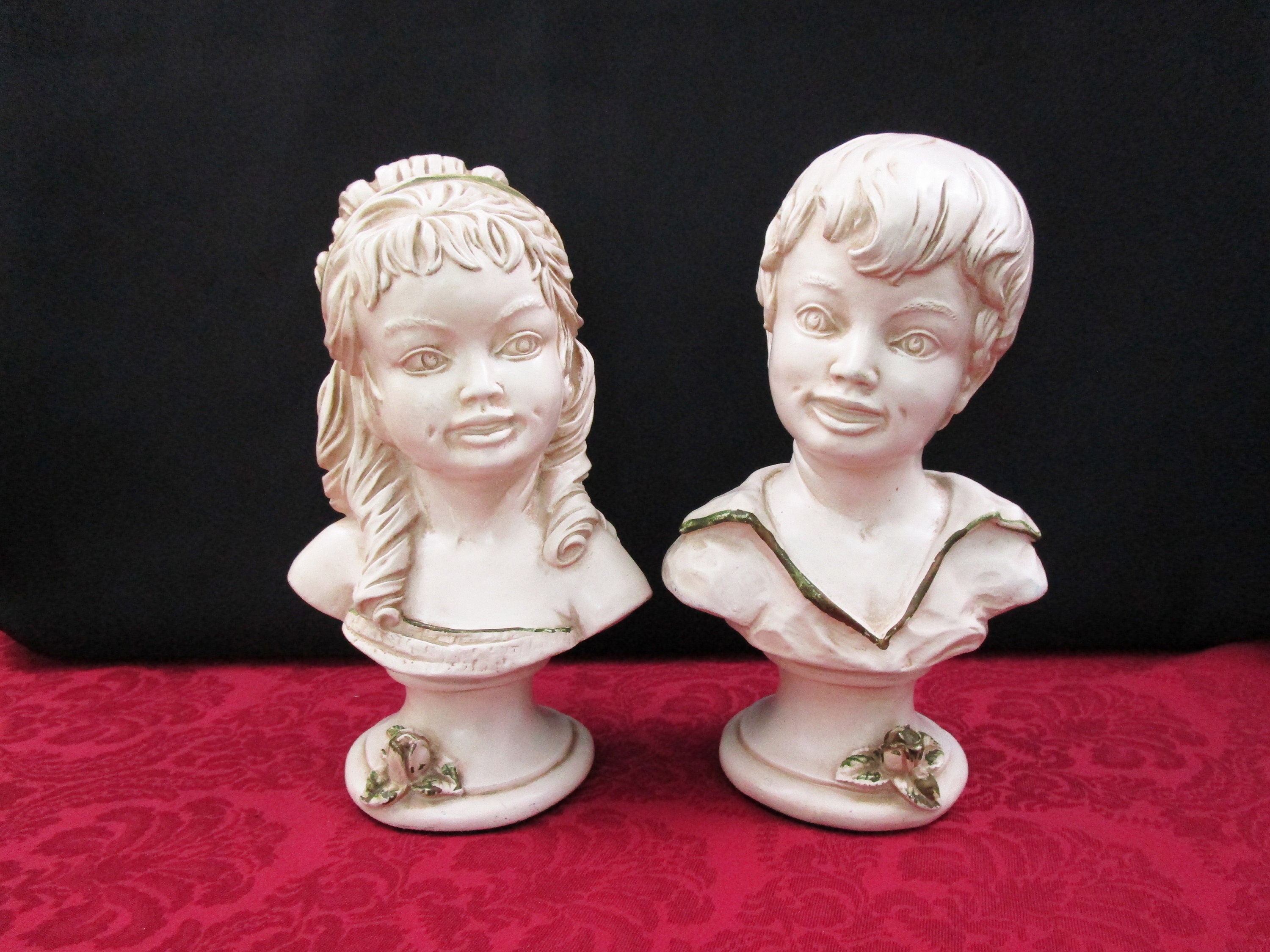Vintage 1962 Universal Statuary Corp. Youth Bust Boy and Girl Etsy
