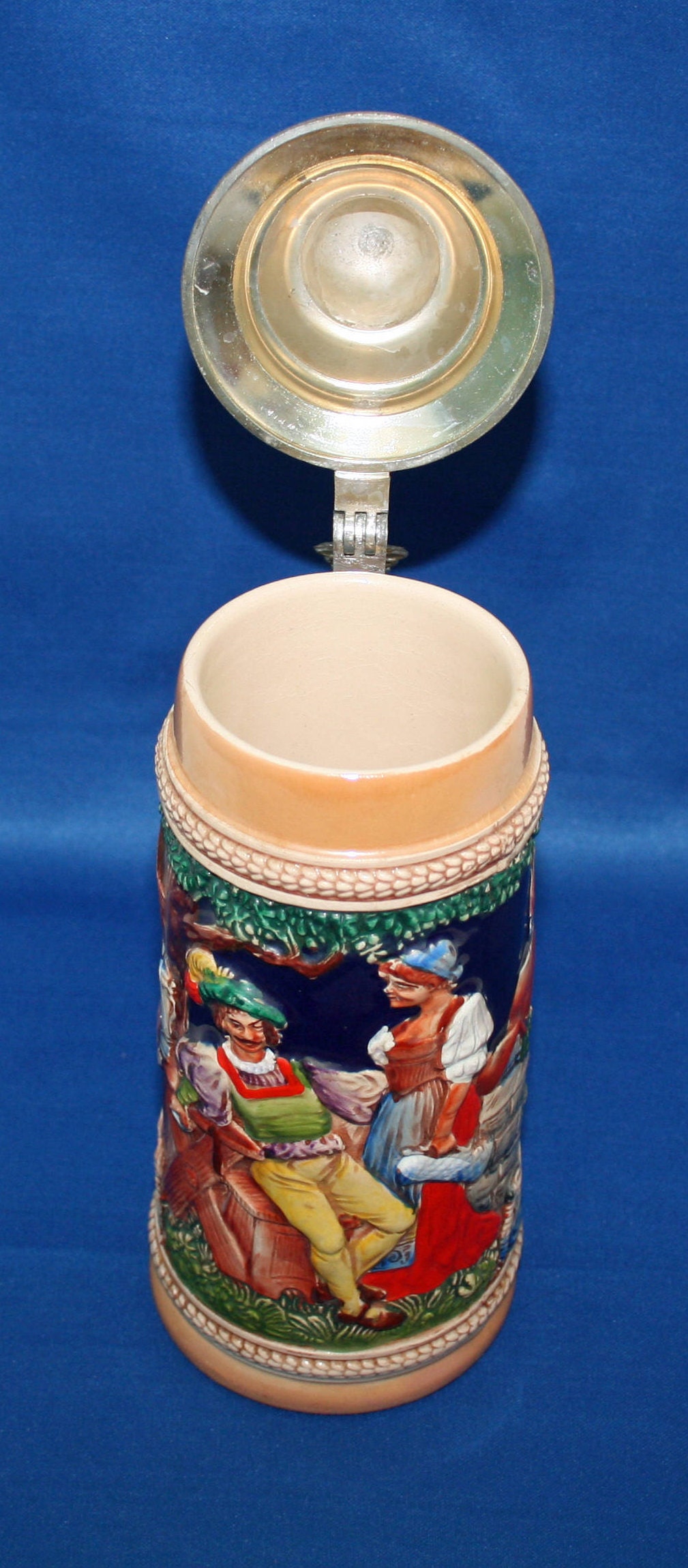 Vintage Gerz Barmaid Country Scene German Stein Stoneware Hand Painted