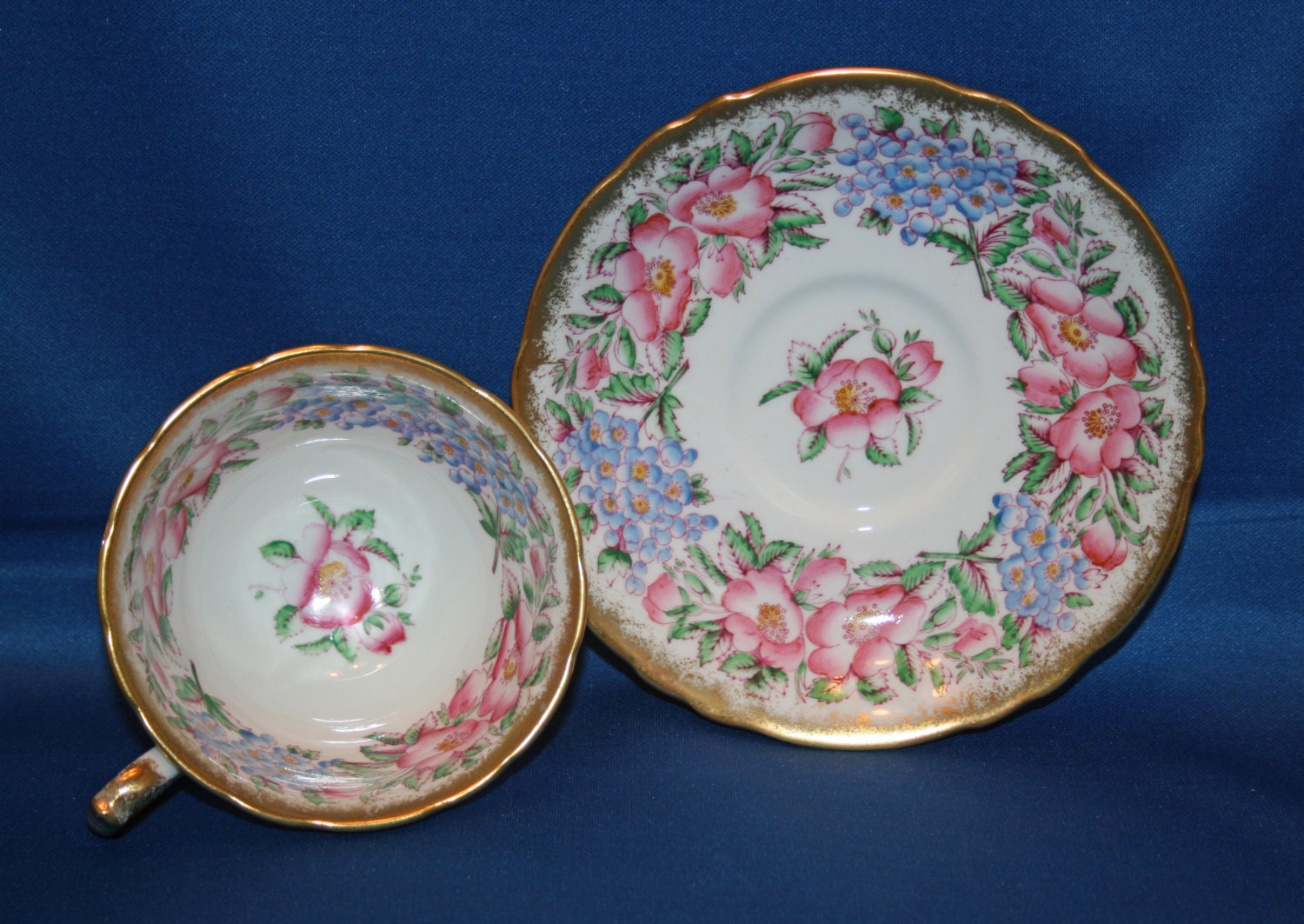 Vintage Hammersley & Co Teacup and Saucer made in England Bone China