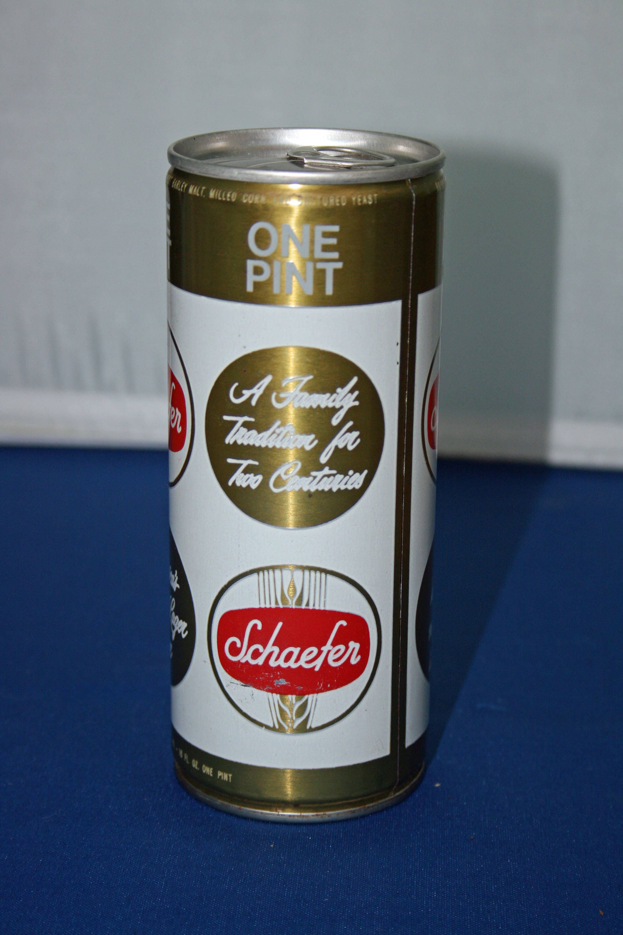 Vintage Schaefer Steel Beer Can One Pint Unopened Pull Tab Breweriana