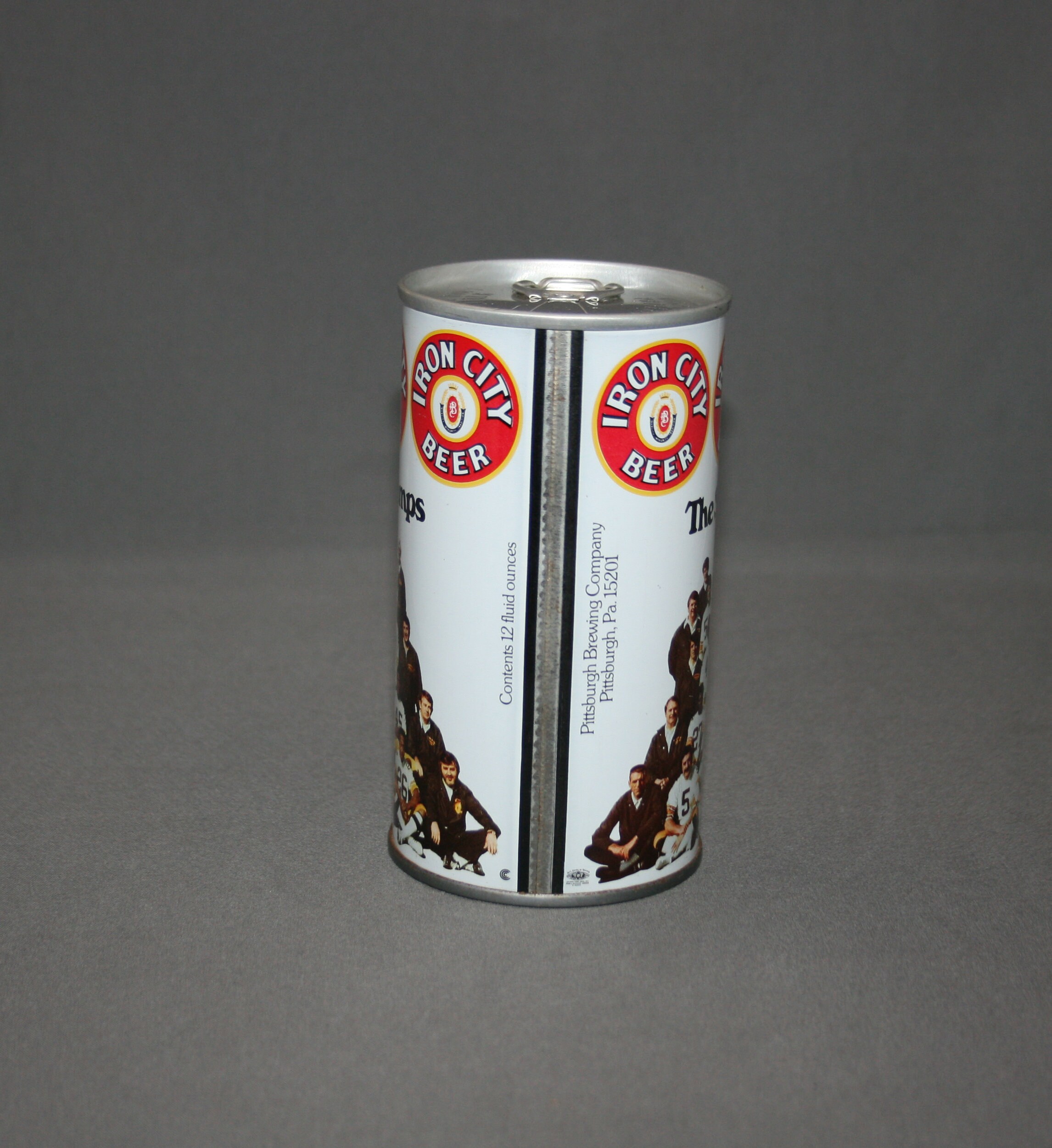 Vintage Iron City Beer Steelers 1975 Super Bowl Champs Steel Can Pull