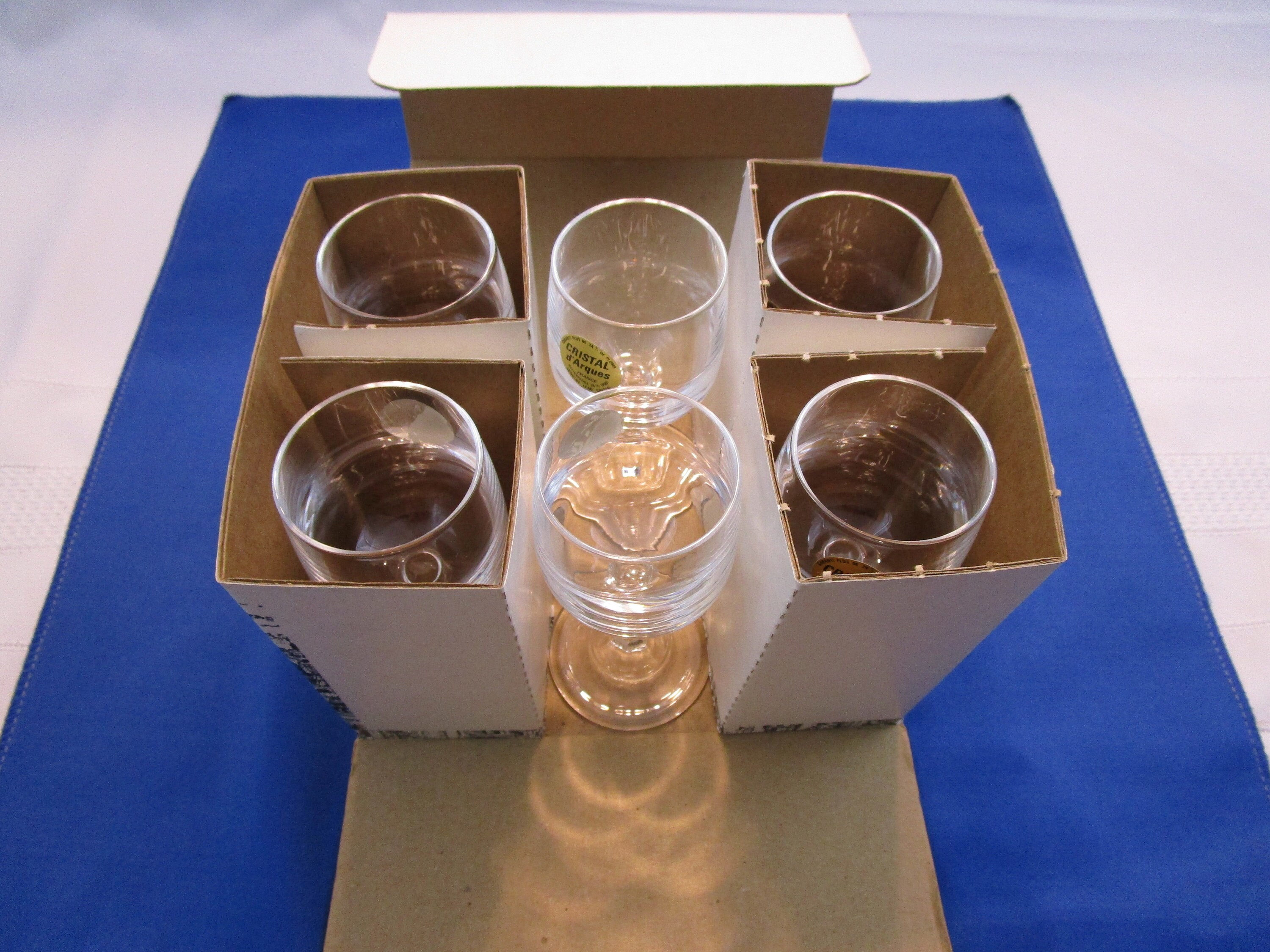 Vintage Cordial Glasses Boxed Set of 6 Paris Royal Crystal Cordial