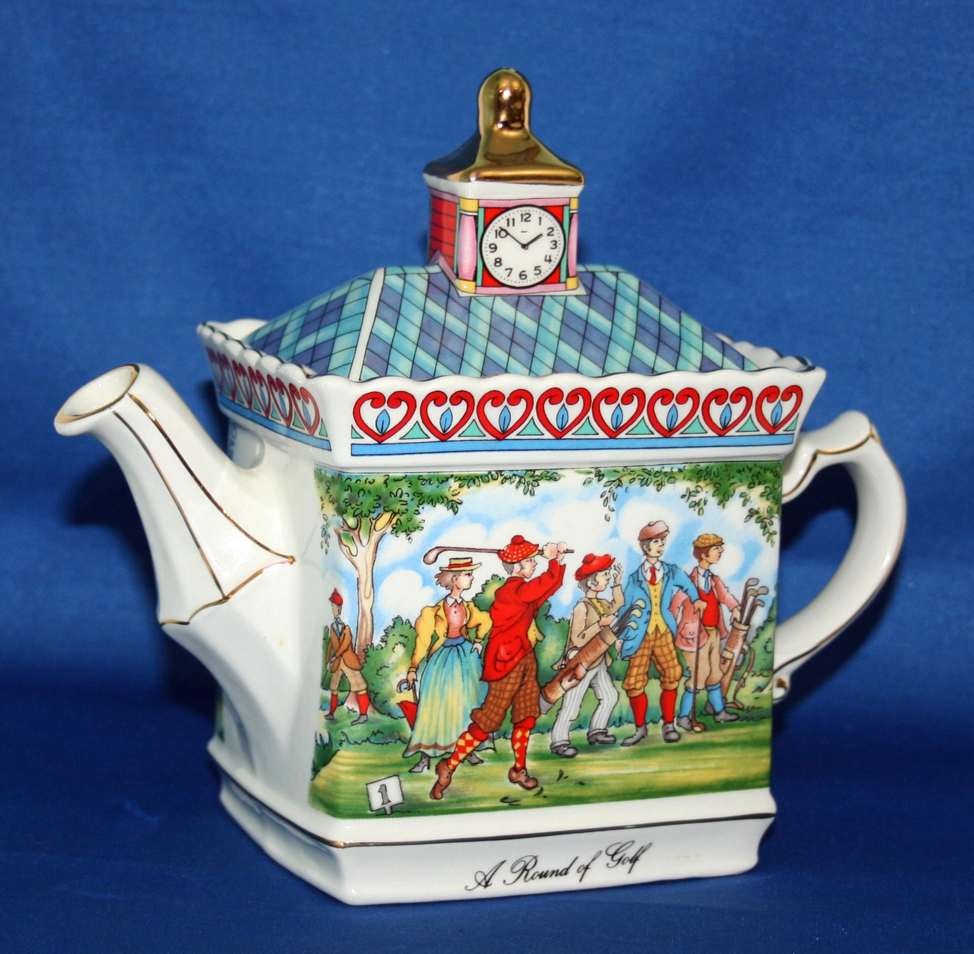 Vintage Sadler Championship’s A Round of Golf Porcelain Teapot Made in England ceramic duffer