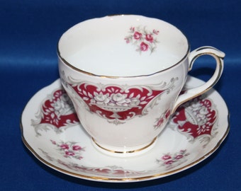 Vintage Duchess Teacup and Saucer England Bone China Lichfield Porcelain Tea Cup English Tea Party