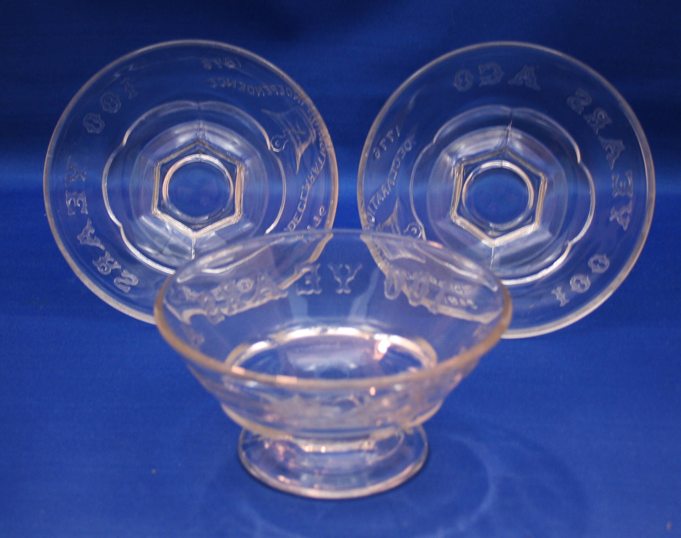 RARE Antique Adams Glass Co Liberty Bell Berry Bowl Set Made in the U.S