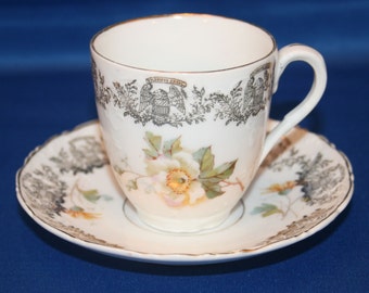 Antique Carl Tielsch Tea Cup & Saucer Fine China Demitasse Teacup and Saucer C.T. Germany Tea Party