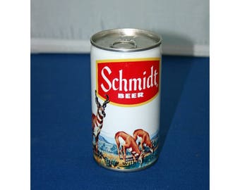 Vintage Schmidt Steel Beer Can Great Northwest Series 12 Oz. Gazelle Bar Memorabilia Barware Collectible Breweriana Advertisement