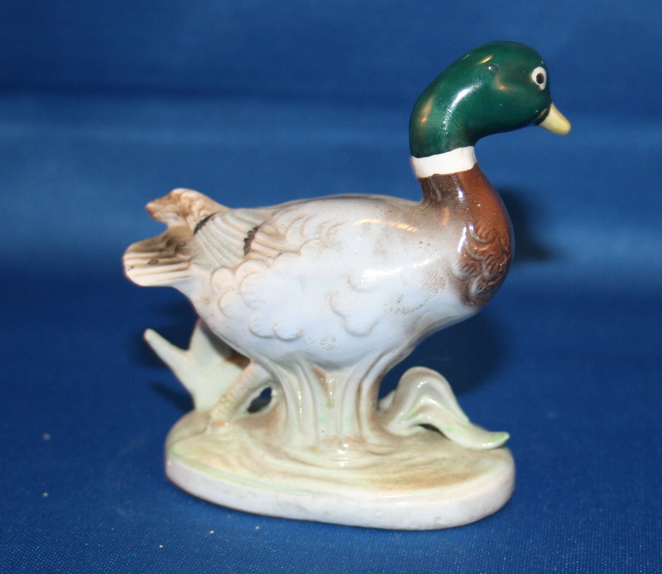 Vintage Mallard Drake Duck Figurine, Porcelain, Collectible Wild Duck