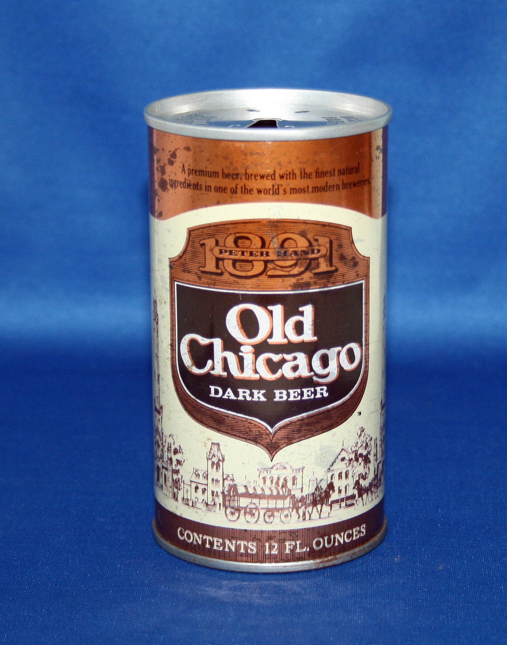 Vintage Old Chicago Dark Beer Can Pull Tab Steel Peter Hand Brewing Co 