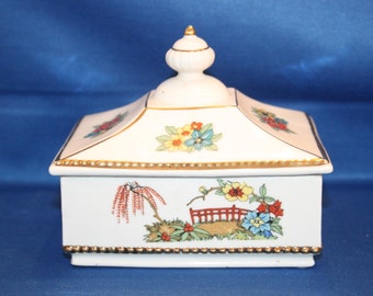 Vintage Erphila Porcelain Rectangle Floral Lidded Box from Germany Jewelry Box Trinket Box Storage Box Czechoslovakian