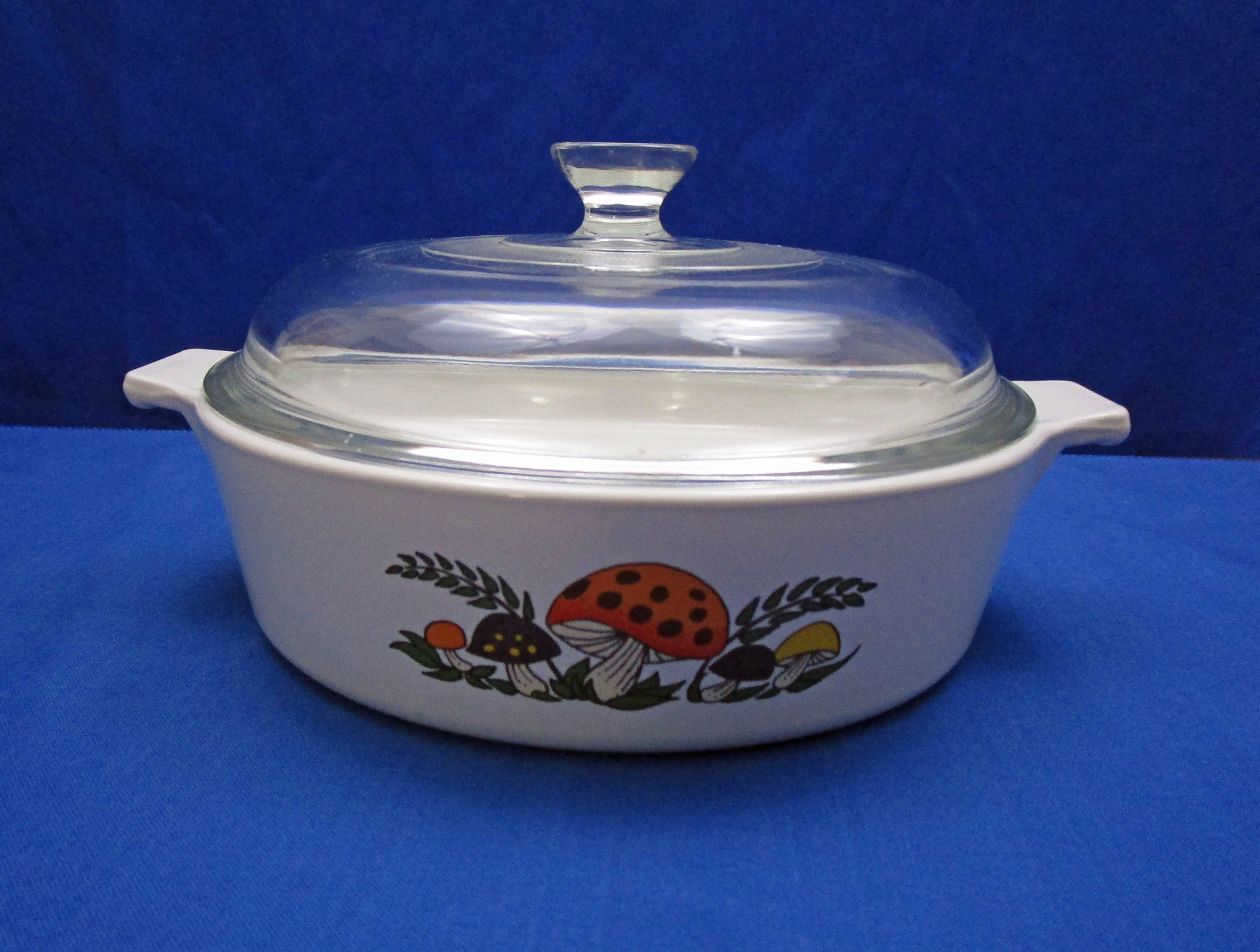Vintage Sears 1 Quart CorningWare Merry Mushroom 7 1/2 Inch Casserole
