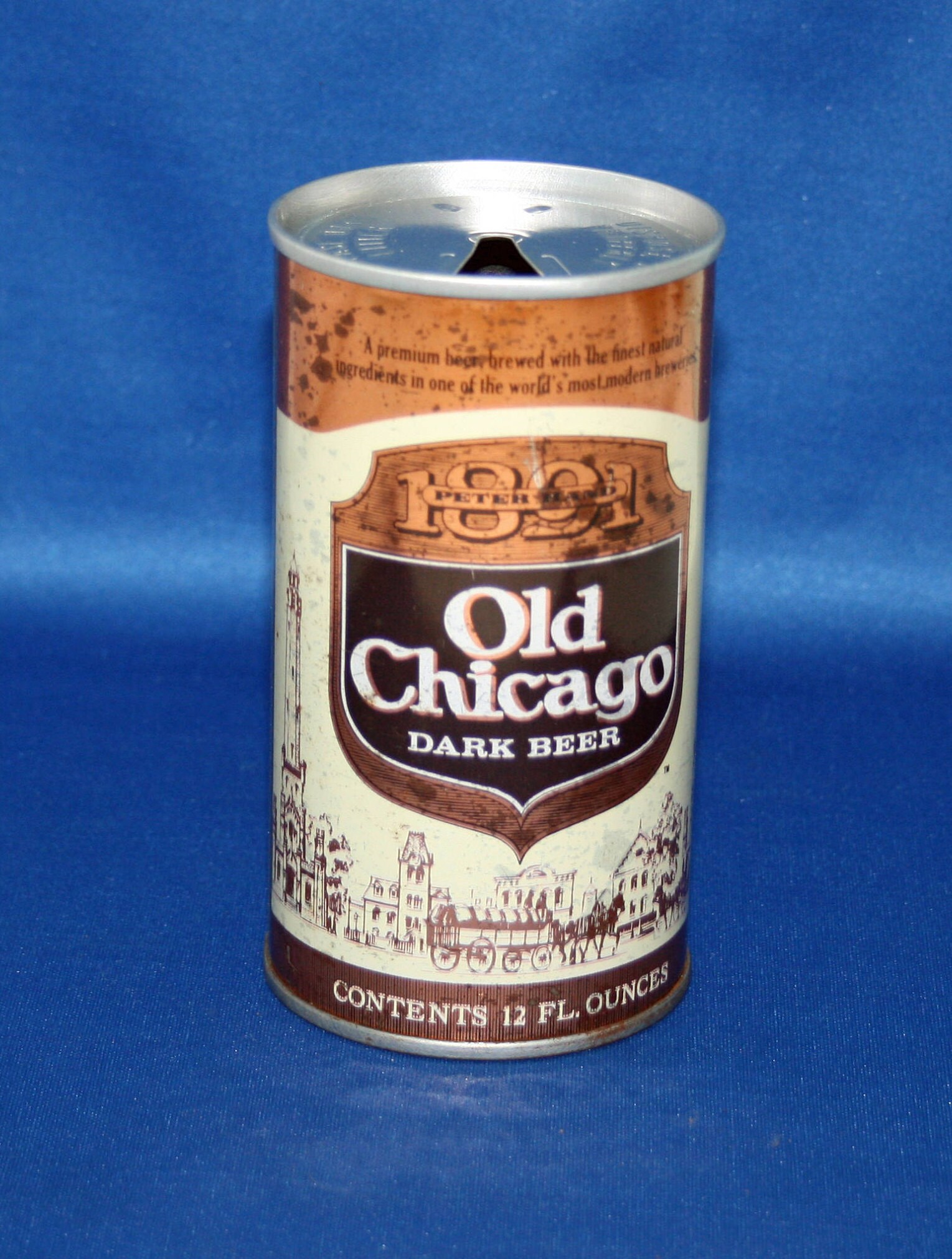 Vintage Old Chicago Dark Beer Can Pull Tab Steel Peter Hand Brewing Co 
