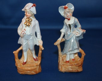 Vintage Porcelain Victorian Couple Figurine 4-1/2 inch tall circa 1892 to 1944 #2283 Figure Knick Knack Hand Painted Collectible Germany